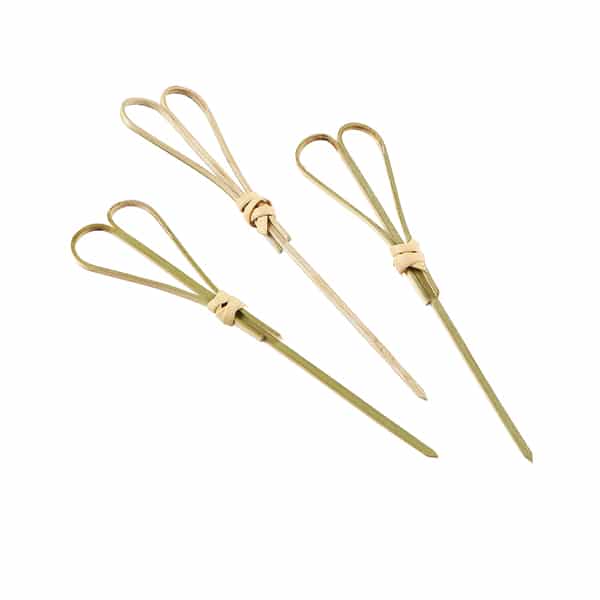 Bamboo Heart Shape Looped Wooden Skewers 12cm 100 Pcs- Pack of 1
