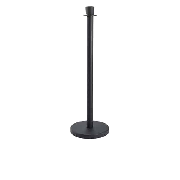 Genware Black Barrier Post - Pack of 2