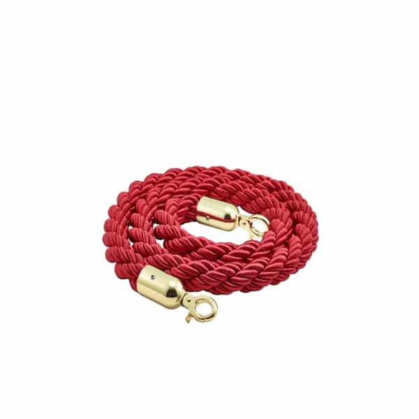 Barrier Rope Red- Brass Plated Ends - Pack of 1