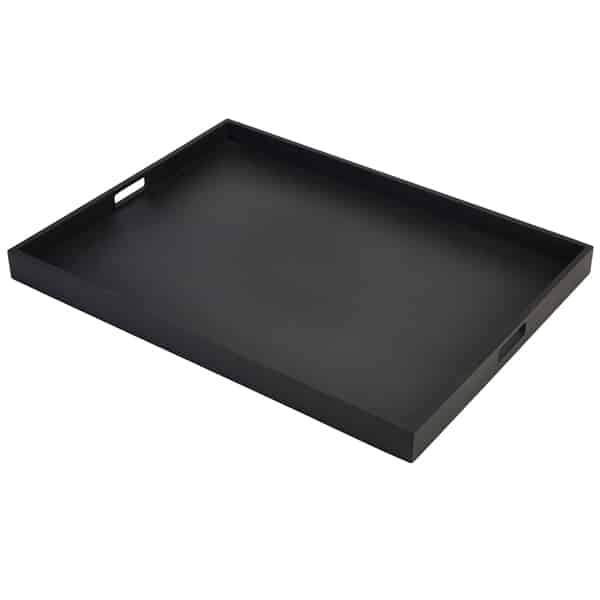 Solid Black Butlers Tray 64 x 48 x 4.5cm - Pack of 1