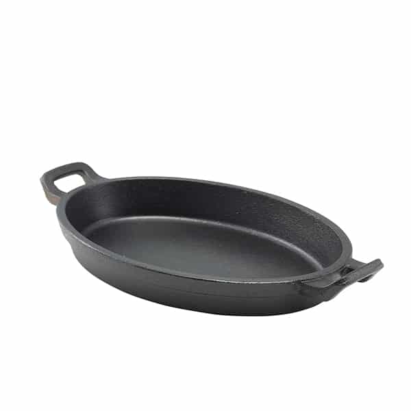 Cast Iron Oval Eared Dish 24 x 17.3 x 3.4cm - Pack of 6