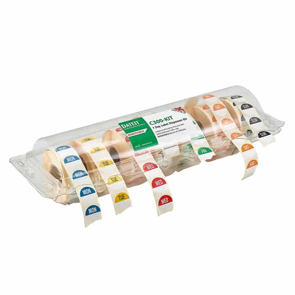 19mm Removable Day of the Week Labels 7 Days W/ Dispenser (7 X 1000) - Pack of 1
