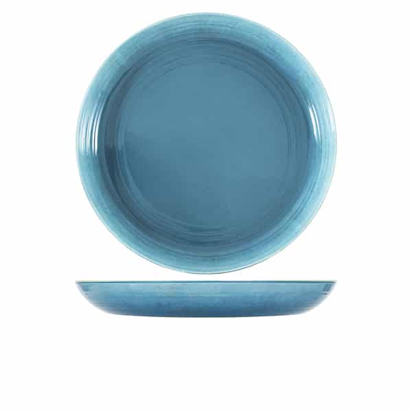 Light Blue Glazed Melamine Casablanca Bowl 38 x 4.5cm - Pack of 1