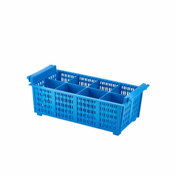 8 Compart Cutlery Basket (Blue) 430 X 210 X 155mm - Pack of 1