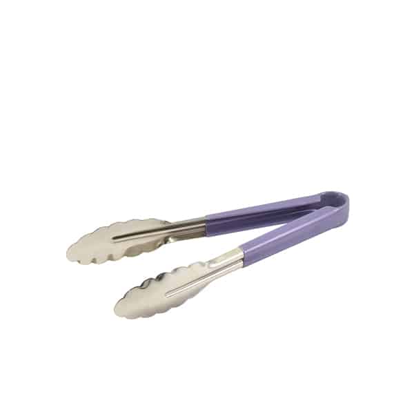 Genware Colour Coded St/St. Tong 23cm Purple - Pack of 1