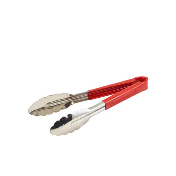 Genware Colour Coded S/St. Tong 23cm Red - Pack of 1