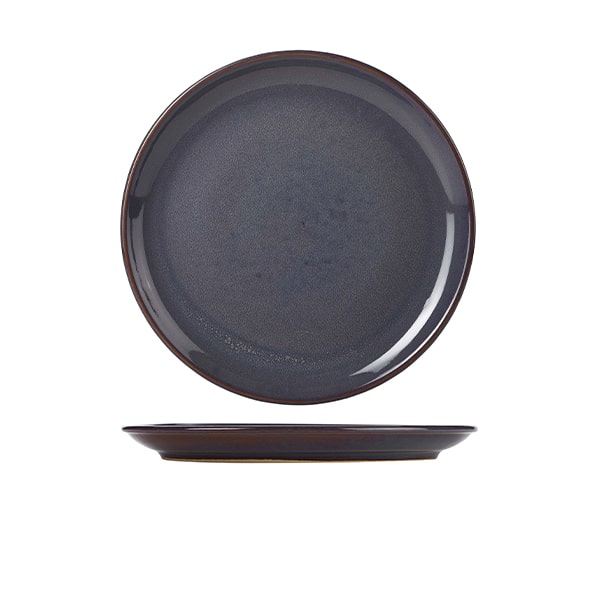 Terra Stoneware Rustic Blue Coupe Plate 24cm - Pack of 6