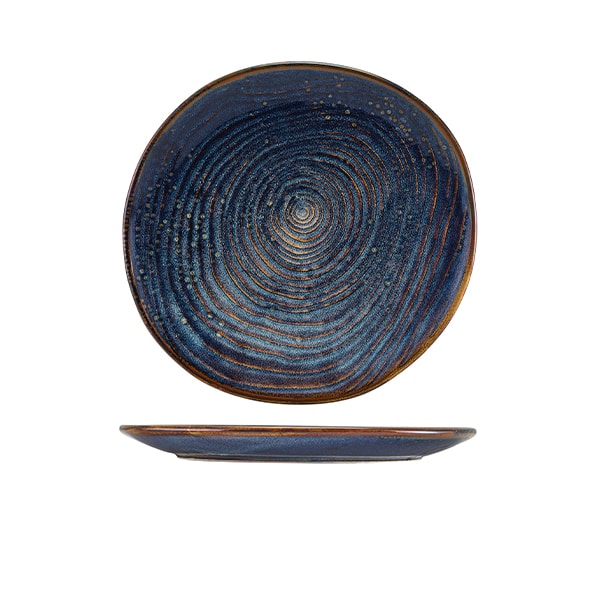 Terra Porcelain Aqua Blue Organic Plate 25cm - Pack of 6