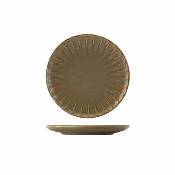 Terra Porcelain Matt Grey Scalloped Coupe Plate 20.3cm - Pack of 6