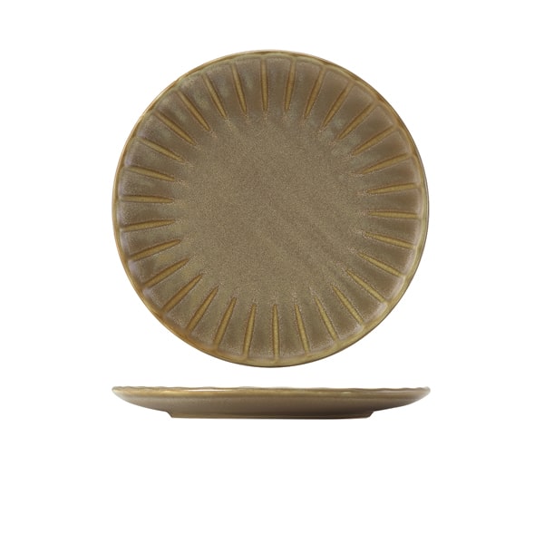 Terra Porcelain Matt Grey Scalloped Coupe Plate 26cm - Pack of 6