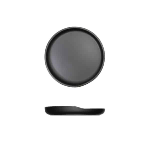 Black Copenhagen Round Melamine Plate 17cm - Pack of 6