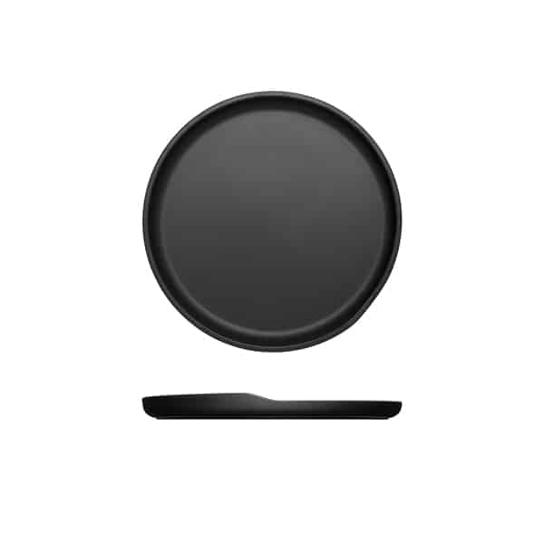 Black Copenhagen Round Melamine Plate 22.5cm - Pack of 6