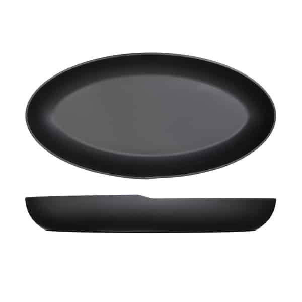 Black Copenhagen Oval Melamine Deep Dish 55 x 27.5 x 7.5cm - Pack of 1