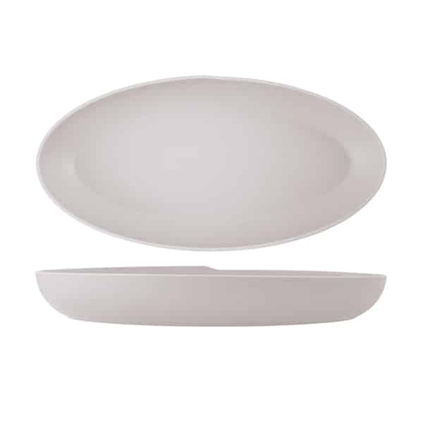 White Copenhagen Oval Melamine Deep Dish 55 x 27.5 x 7.5cm - Pack of 1