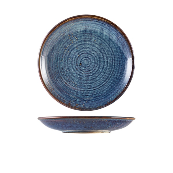 Terra Porcelain Aqua Blue Deep Coupe Plate 21cm - Pack of 6