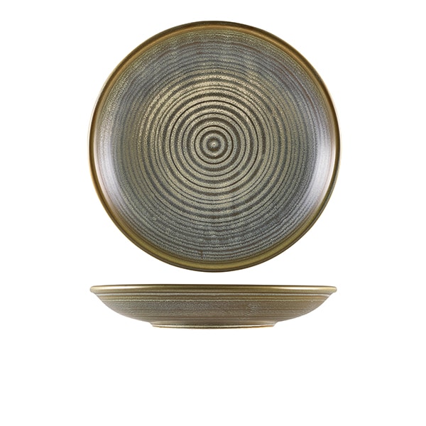 Terra Porcelain Matt Grey Deep Coupe Plate 25cm - Pack of 6