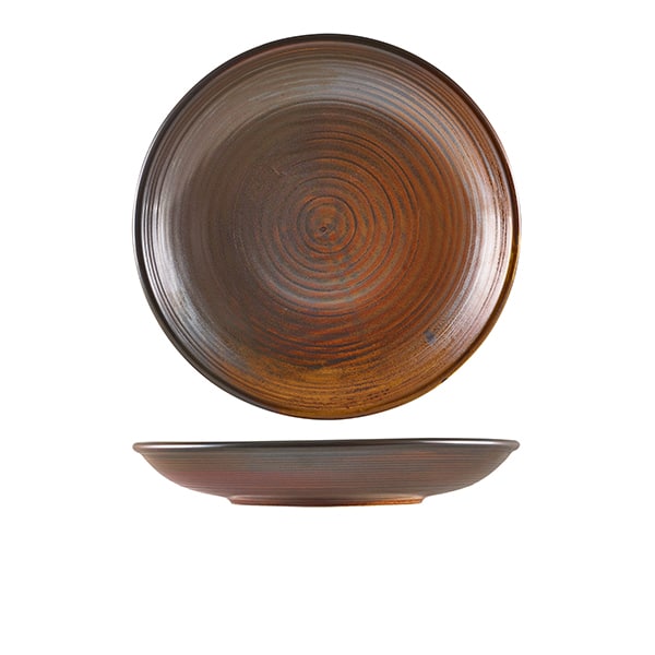 Terra Porcelain Rustic Copper Deep Coupe Plate 25cm - Pack of 6