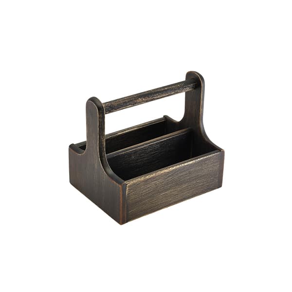 Medium Black Wooden Table Caddy - Pack of 1