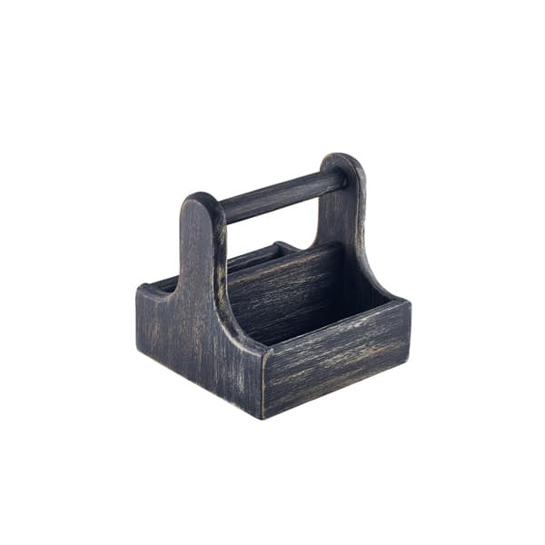 Small Black Wooden Table Caddy - Pack of 1