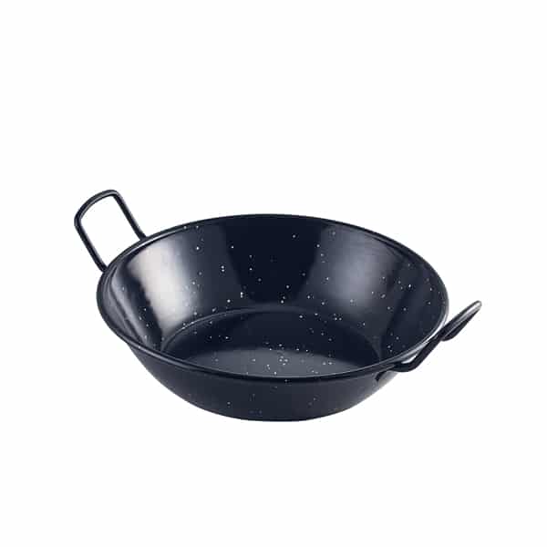 Black Enamel Dish 22cm - Pack of 6