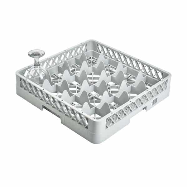 Genware 16 Compartment Glass Rack - Pack of 1