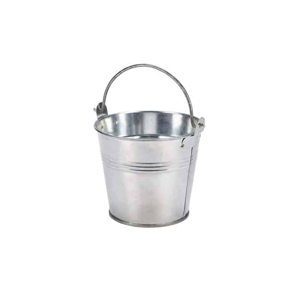 Galvanised Steel Serving Bucket 10cm Dia - Pack of 12