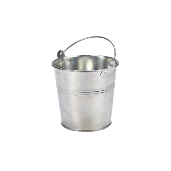 Galvanised Steel Serving Bucket 12cm Dia - Pack of 12