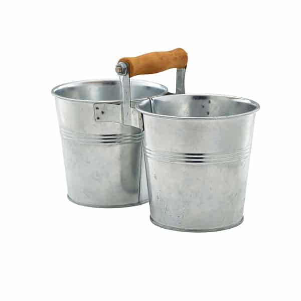 Galvanised Steel Combi Serving Buckets 12cm Dia - Pack of 12