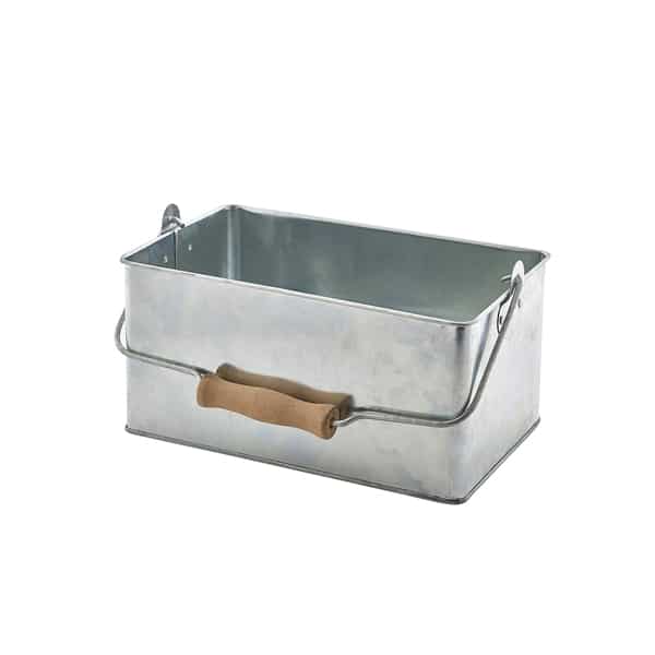 Galvanised Steel Rectangular Table Caddy 24.5x15.5x12.5cm - Pack of 1
