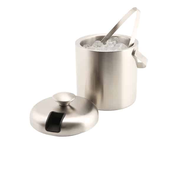 Genware Insulated St/St Ice Bucket & Tong 1.2L - Pack of 1