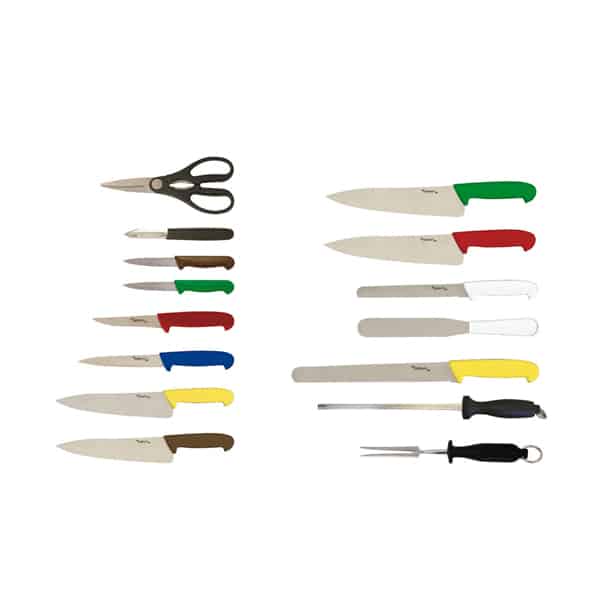 15 Piece Colour Coded Knife Set + Knife Case - Pack of 1