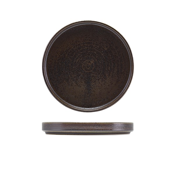 Terra Porcelain Black Low Presentation Plate 18cm - Pack of 6