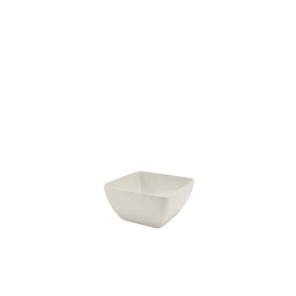 White Melamine Curved Square Bowl 10.5cm - Pack of 1