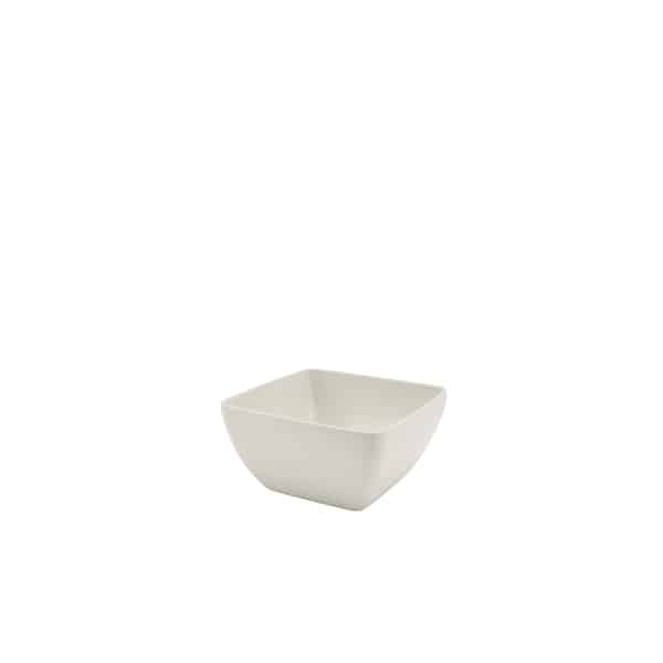 White Melamine Curved Square Bowl 12.5cm - Pack of 1