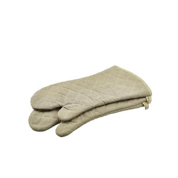 Flame Retardant 17" Tan Oven Mitt (Pair) - Pack of 1