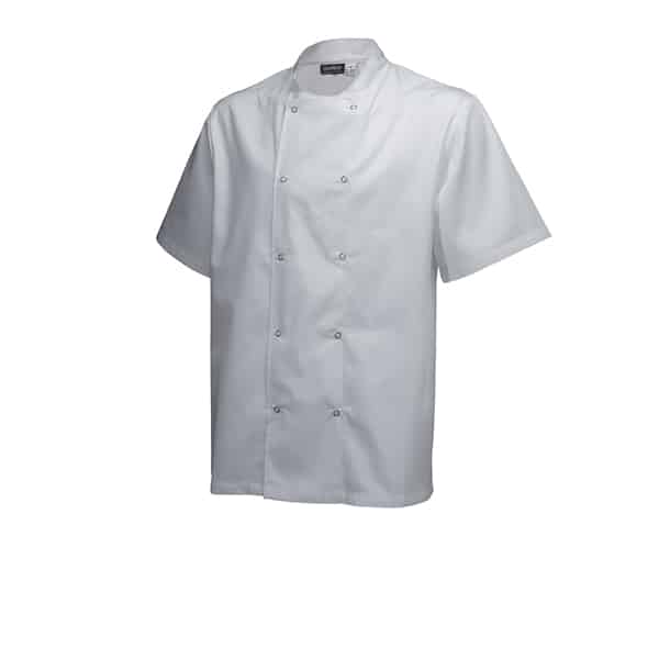Basic Stud Jacket (Short Sleeve) White S Size - Pack of 1