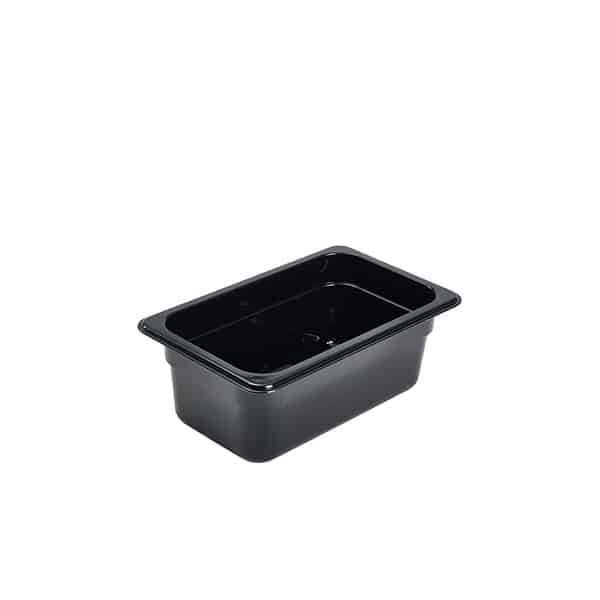 1/4 -Polycarbonate GN Pan 100mm Black - Pack of 1