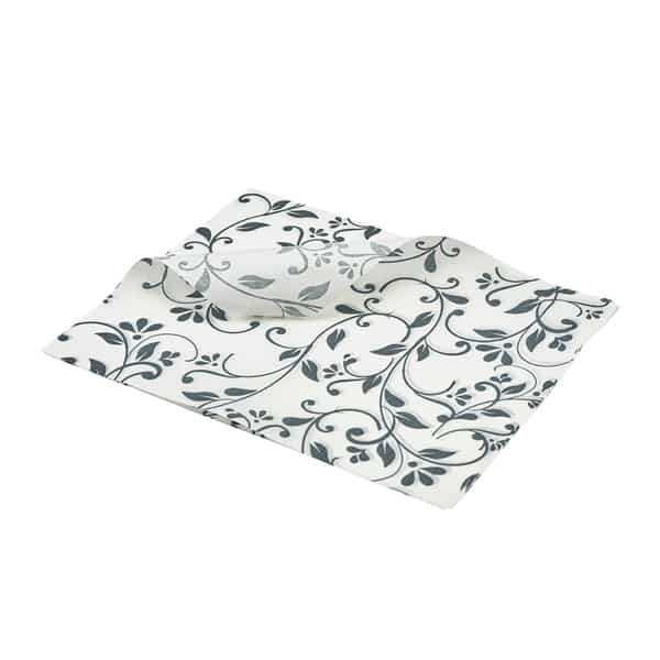 Greaseproof Paper Grey Floral Print 25 x 20cm - Pack of 1