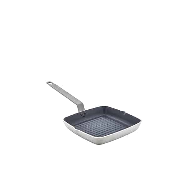 Non Stick Teflon Aluminium Square Ribbed Skillet 24cm - Pack of 1
