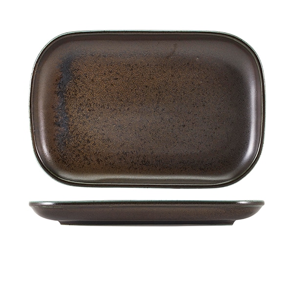 Terra Porcelain Black Rectangular Plate 29 x 19.5cm - Pack of 6