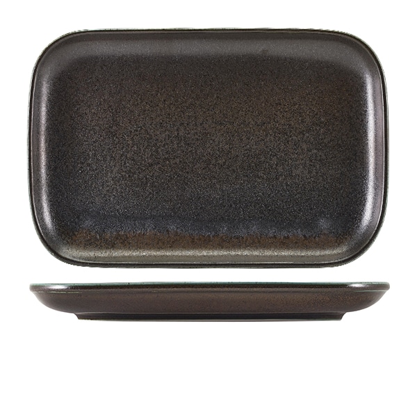 Terra Porcelain Black Rectangular Plate 34.5 x 23.5cm - Pack of 6