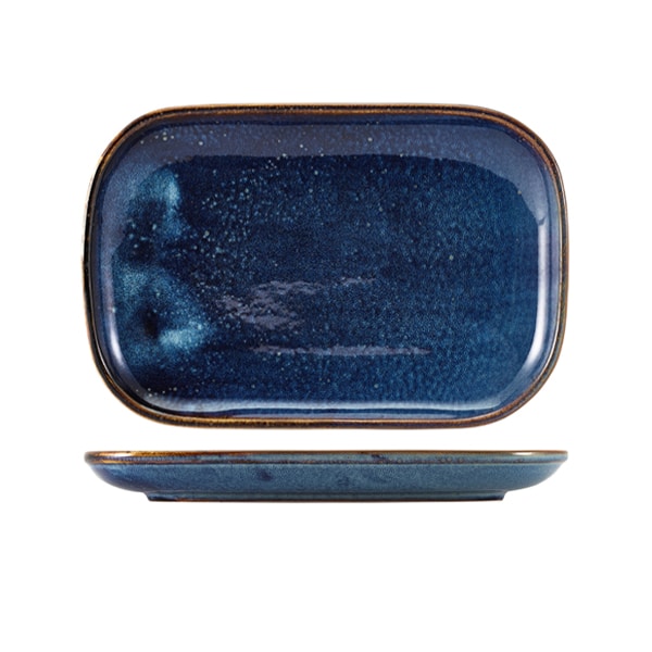 Terra Porcelain Aqua Blue Rectangular Plate 24 x 16.5cm - Pack of 12