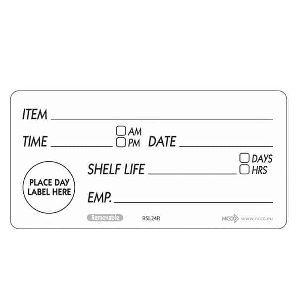 50 X 100mm Removable Shelf Life Label - 500 Labels - Pack of 1