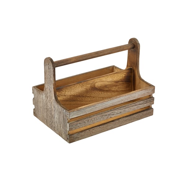 Medium Rustic Wooden Table Caddy - Pack of 1
