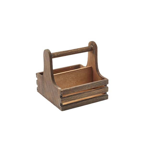 Small Rustic Wooden Table Caddy - Pack of 1