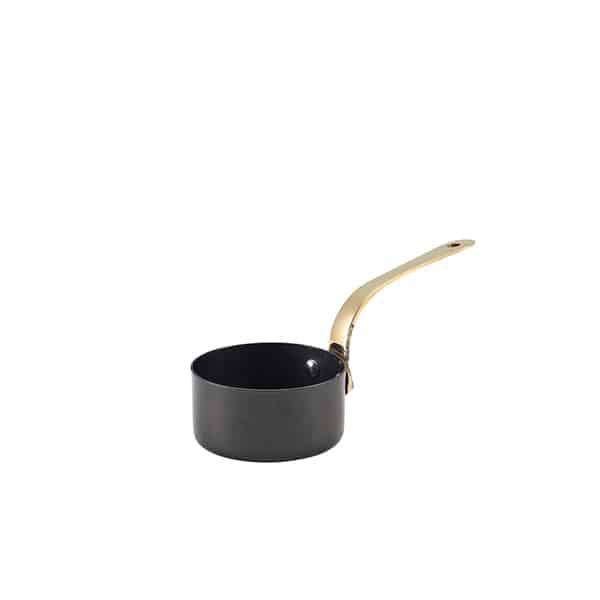 GenWare Black Vintage Steel Mini Sauce Pan 7 x 3.75cm - Pack of 6