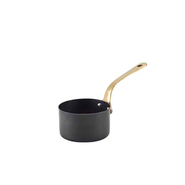 GenWare Black Vintage Steel Mini Sauce Pan 7.8 x 4.5cm - Pack of 6