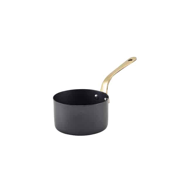 GenWare Black Vintage Steel Mini Sauce Pan 9 x 5.25cm - Pack of 6