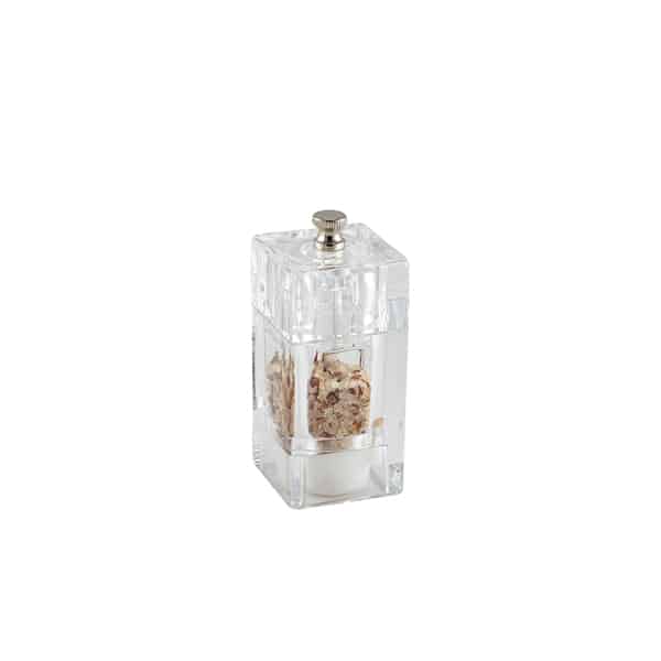 GenWare Clear Square Salt/ Pepper Grinder 10cm - Pack of 12