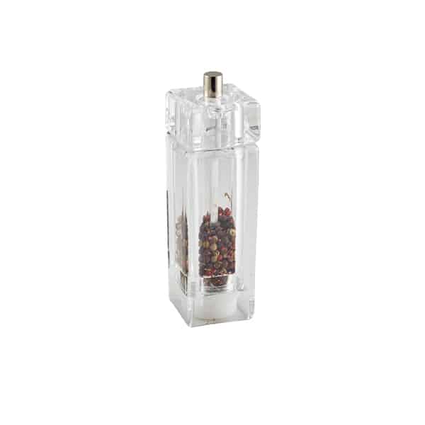 GenWare Clear Square Salt/ Pepper Grinder 15cm - Pack of 6